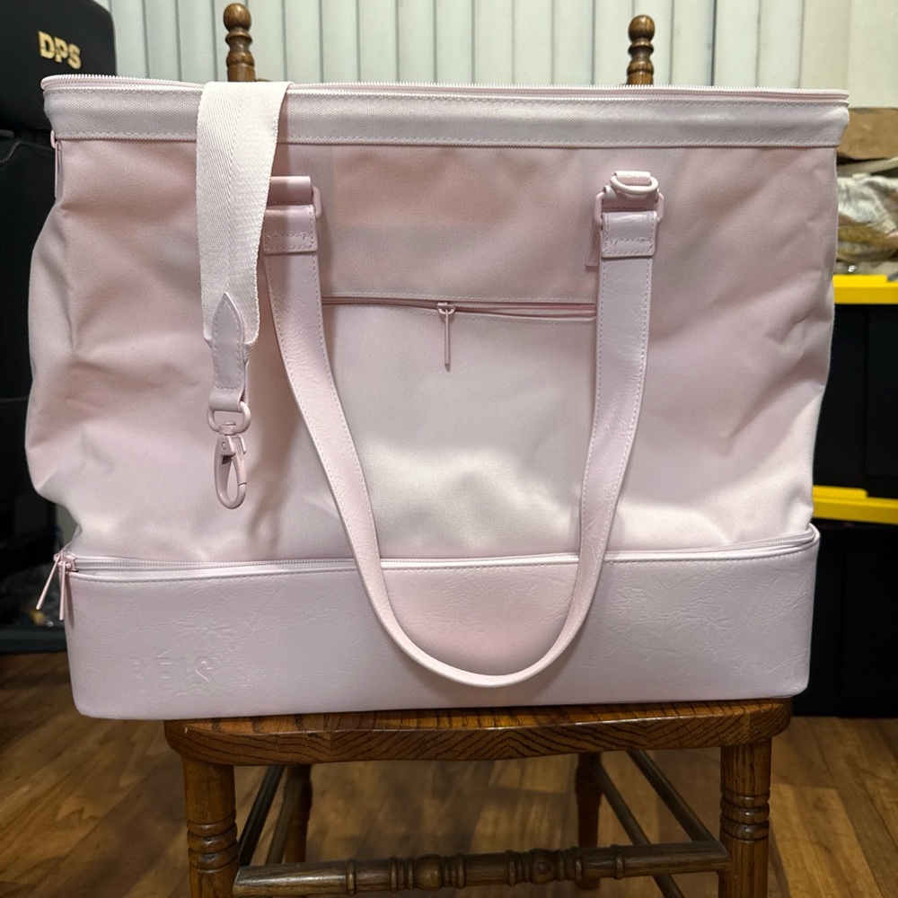NWOT beis large weekender tote bag coquette pink